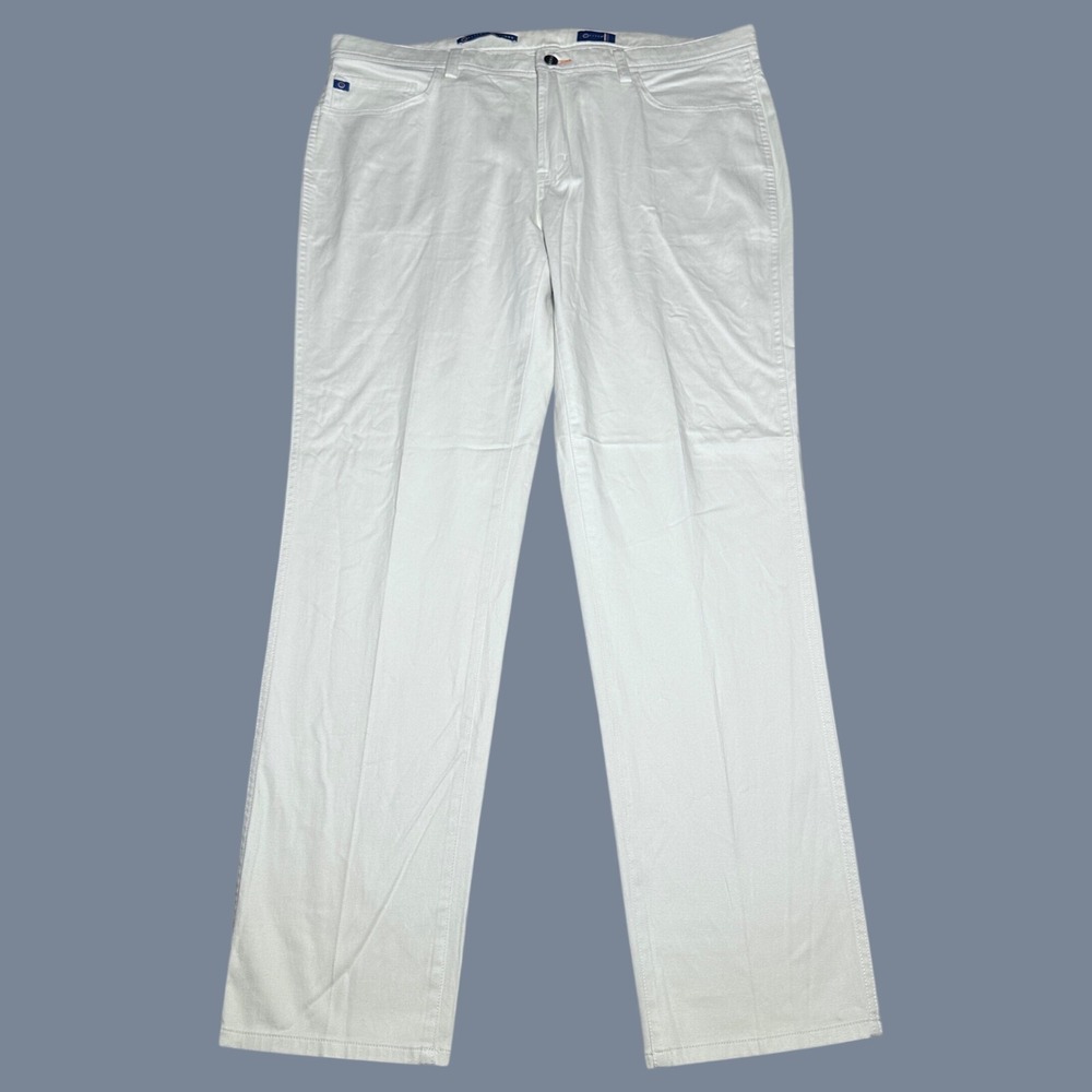 Stitch Golf Sterling Pants Mens 38x32 Cotton Stretch Straight Leg Britches Cream